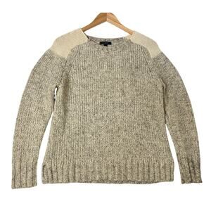 J.Crew Black Label Marled Wool/Mohair Sweater Neutral Beige sz S Cottage Preppy